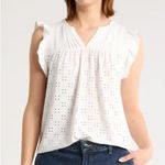 Bobeau White Ruffled Pleated Blouse Photo 0