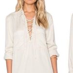 Free People Cream Under Your Spell Long Sleeve Lace-Up Blouse Size XS OB466261. Photo 0