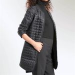 Athleta  Quilted Bomber Jacket Black Zipper Pockets Long Sleeve XL Photo 3