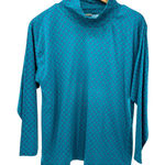 Vintage L.L. Bean Teal Geometric Print Turtleneck Long Sleeve Top Women's Green Size undefined Photo 0