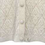 Jantzen Womens Vintage 1960s Ivory Pointelle Knit Crochet Cardigan Sweater Photo 3