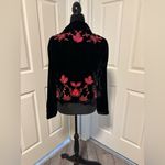 Anthropologie Ett:twa by  Cropped Velvet Floral Embroidered Jacket/Blazer Photo 4
