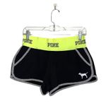 PINK - Victoria's Secret  PINK Victoria’s Secret Black & Neon Green High Rise Fabric Lounge Shorts Photo 0