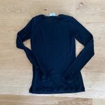 DKNY  - Long Sleeve Semi Sheer Crew Neck  Top in Black Photo 4