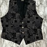 Vintage Black Blue Paisley Patchwork Print 80s 90s Bold Check Club Vibes Mall Size undefined Photo 0