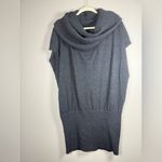 Banana Republic  CASHMERE BLEND GRAY BATWING RIBBED COWL NECK SWEATER DRESS M Photo 8