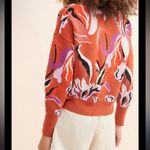 Maeve  Rust Floral Sweatshirt Women’s Boat neck Pullover Size Medium Photo 4