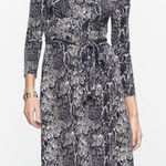 Talbots Women's Faux Wrap Dress V Neck Belt Python Snakeskin Size Medium Photo 0
