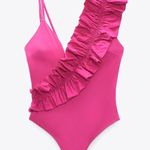 ZARA Pink Ruffle One piece Swimsuit Photo 2