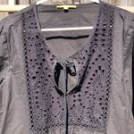 Gianni Bini  Black Cotton Eyelet Long Sleeved Dress L Photo 1
