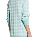 NEW Sibling London Sky Blue Ruffle Trim Checked Knitted Cardigan Sweater Large Photo 1