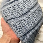 Treasure & Bond Chunky Knit Acrylic Faux Fur Pom Pom Beanie Hat Blue Winter New Photo 3