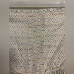 American Eagle  100 % Cotton High-Low Floral Pleated Skirt Size 14 Cream and Blue Photo 3