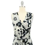 Flora Bea Rica Ivory Black Floral Wrap Sleeveless Dress XS Photo 1