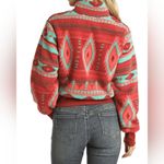 NWOT Rock & Roll® Ladies Printed Sherpa Burnt Orange Pullover Red Size L Photo 1