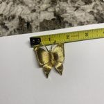 Monet Signed Costume Brooch Pin - Textured Gold Tone Butterfly Insect Photo 8