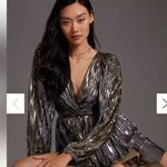 Anthropologie Sabina Musayev Metallic Balloon-Sleeve Mini Dress Photo 1