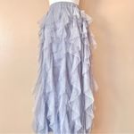 Cato Light Blue Ruffled Polkadot Maxi Skirt Photo 3