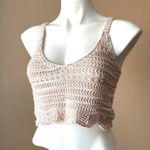 Olivaceous | Multicolored Crochet Knit Scalloped Hem Cropped Tank Top Sz S Photo 1