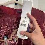 NWT Ralph Lauren Purple Label Embellished Cady Red Sequin Short Sleeve Dress Size 8 Photo 3