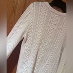 Banana Republic Ivory Chunky Cable Knit Crew Neck Button-Shoulder Sweater Small Photo 7