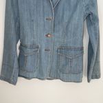 Gap  Women's Denim Jean Jacket Stretch Button Collared Long‎ Sleeve Blue Small Photo 2