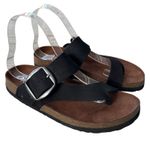 White Mountain NEW Womens Leather Upper Footbed Harley Sandals Size 7M Black Photo 1