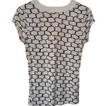 Liz Claiborne Womens Short Cap Sleeve V neck Stretch T shirt White Black Sz S Photo 1