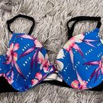 Victoria's Secret Victoria’s Secret PINK Blue Floral T Shirt Lightly Lined Bra 32D Photo 0