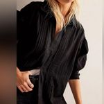 Free People  We The Free Tuxy Vibes Shirt / Black Combo Size S NWOT Photo 2