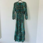 Anthropologie Boemo Green Paisley Long Sleeve Flowy Maxi Dress M Photo 1