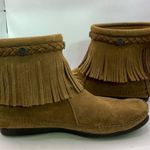 Minnetonka  Women’s Fringe Ankle Boots Brown Leather Size 7 Photo 5