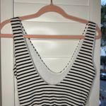 Lulus Striped Ribbed Scoop Bodysuit in Black & Cream size Small Photo 7