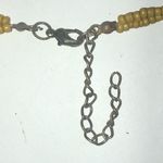 Elegant Beaded Boho Necklace in Yellow Brown and Silver Tone Photo 4