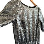 Madewell Broadway & Broome Sequin Metallic Short Sleeve Boat Neck Mini Dress Silver 0 Photo 3
