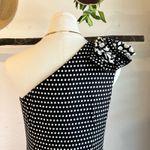Joseph Ribkoff  Blackc & White Polka Dot Mod One Shoulder Dress Size 4 Photo 4