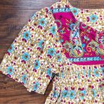 vintage • 80s cotton peasant dress block print floral mumu tent paisley Photo 8