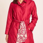 ZARA  Trench Coat Trench Jacket Belted Side Pockets Raspberry Pink Pleated Size S Photo 0