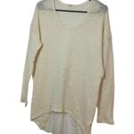 Prómesa Promesa Cream Knit Sweater Lace Trim Hi-Low Hem VNeck LongSleeve Top sizeL (293) Photo 0