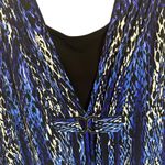 JM Collection  Size XL Polyester Blue Black Snake Print Open Cardigan Ring Detail Photo 2