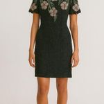 Scala Vintage 100% Silk Fully Beaded Floral Midi Dress Formal Cocktail Large Photo 0