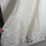 Massimo Dutti NWT Linen Blend White Asymmetric Midi Dress Strappy Size M/L Photo 4
