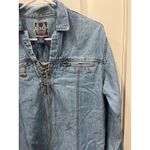 Biker Blues Harley Davidson Lace Up Denim Shirt Jacket Women's S Blue Photo 6