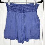 Bella Dahl  Drawstring Shorts Size S (26x3) Blue High Waist Smocked Waist Photo 0