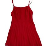 ASOS  Pleated Skirt Mini Dress Sleeveless Red Party Size 4 Photo 0