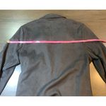 Joan Vass Joan‎ Vass Faux Suede Vegan Leather Blazer Womens XL Black Stretch Jacket Photo 16