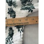 Hollister White Green Floral Top XS Smocked Peplum Milkmaid Boho Coquette Photo 8