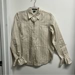 Ralph Lauren Lauren Ivory Striped Button Down Shirt Photo 4