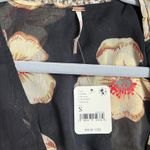 Free People Black and Yellow Sheer Tie Front Blouse Sz Small Photo 1