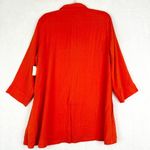 John Mark  Wire Collar Button Up Tunic Size Large Orange Artsy Lagenlook NEW Photo 1